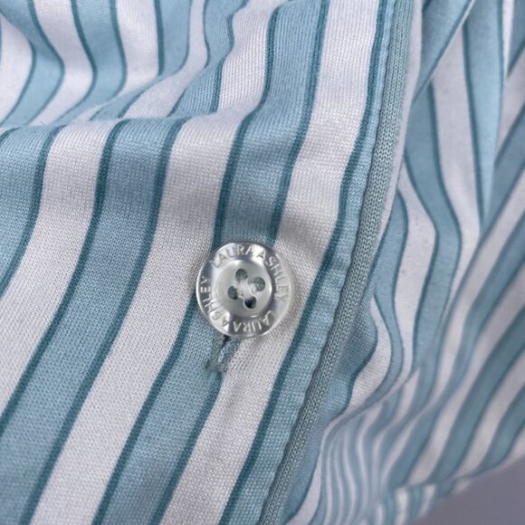 Laura Ashley pajama set size large Short sleeve soft striped blue white comforta - Picture 9 of 10